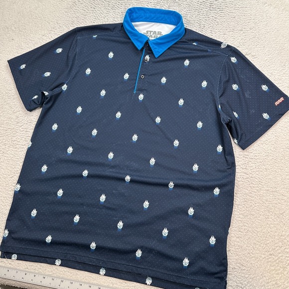 RSVLTS Brkfst Star Wars Men's Blue All-Day Polo Golf Shirt - XL FLAW - Picture 8 of 13